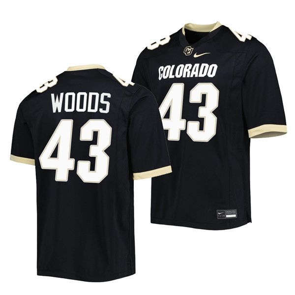 Mens Youth Colorado Buffaloes #43 Trevor Woods Nike Black 2023 Football Game Jersey
