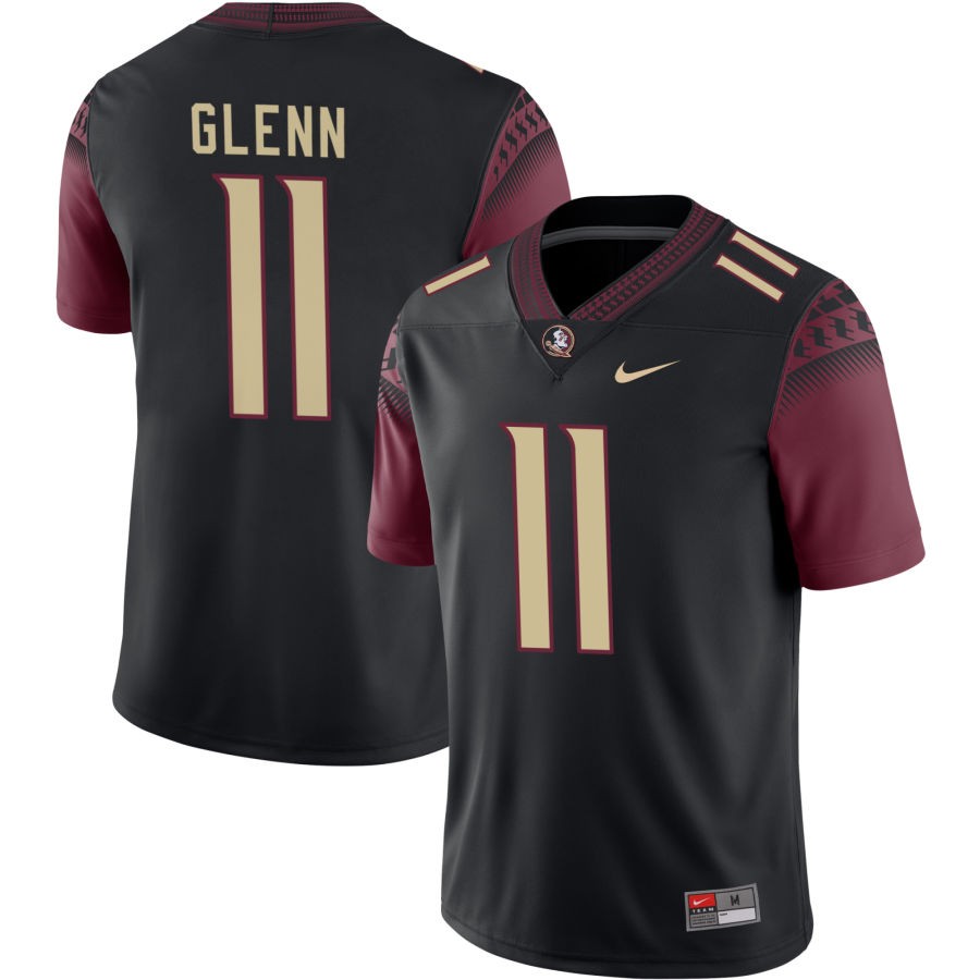 Men's Florida State Seminoles #11 Brock Glenn Nike 2022 Black College Football Game Jersey