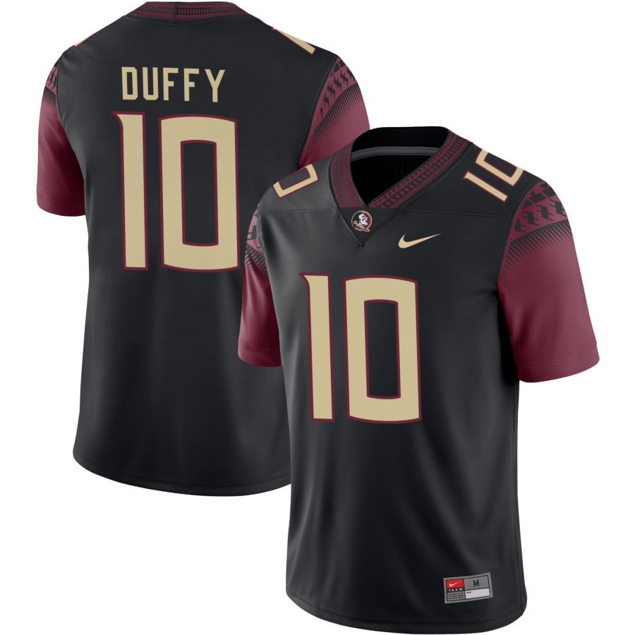 Men's Florida State Seminoles #10 AJ Duffy Nike 2022 Black College Football Game Jersey