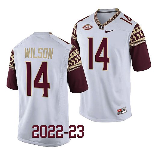 Men's Florida State Seminoles #14 Johnny Wilson Nike 2022 White College Football Game Jersey