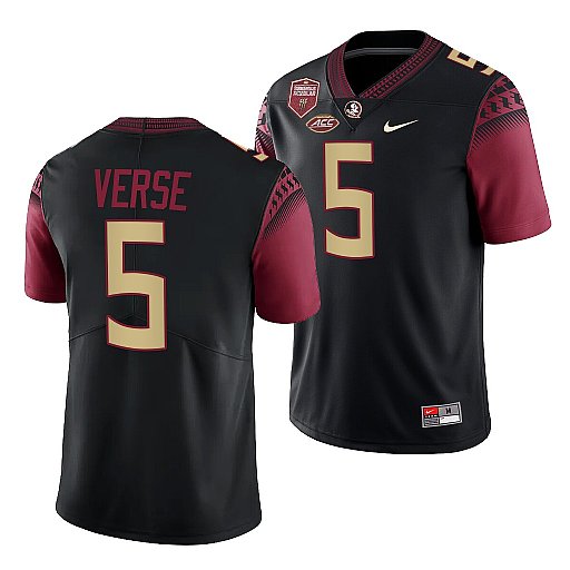 Men's Florida State Seminoles #5 Jared Verse Nike 2022 Black College Football Game Jersey