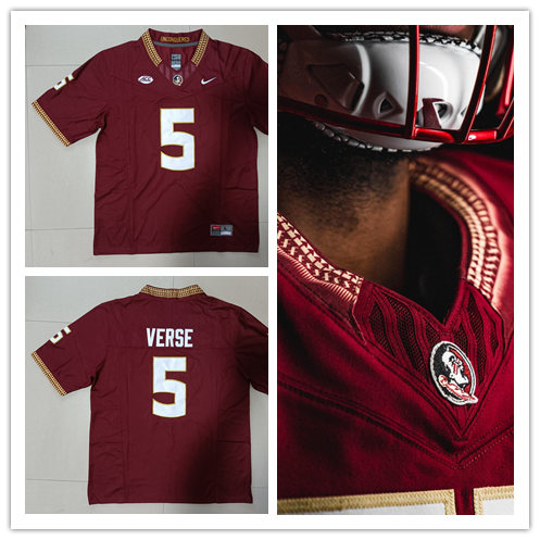 Men's Florida State Seminoles #5 Jared Verse Nike 2023 Garnet College Football Game Jersey
