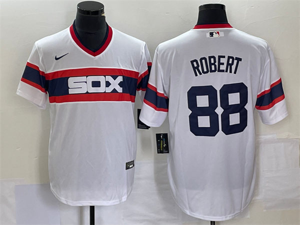 Men's Chicago White Sox #88 Luis Robert Nike White Pullover Cooperstown Collection Jersey