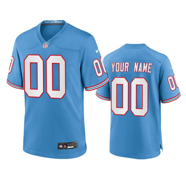 Mens Youth Tennessee Titans Custom Nike Light Blue Oilers Throwback Vapor F.U.S.E. Limited Jersey