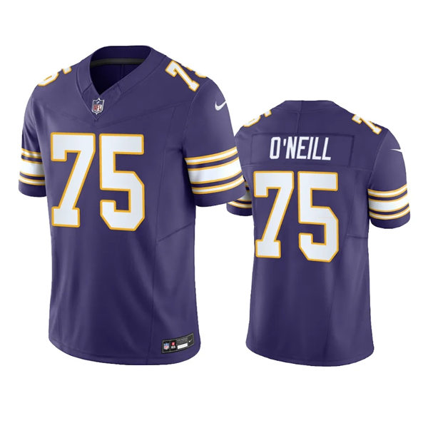 Men's Minnesota Vikings #75 Brian O'neill Purple Classic F.U.S.E. Limited Jersey
