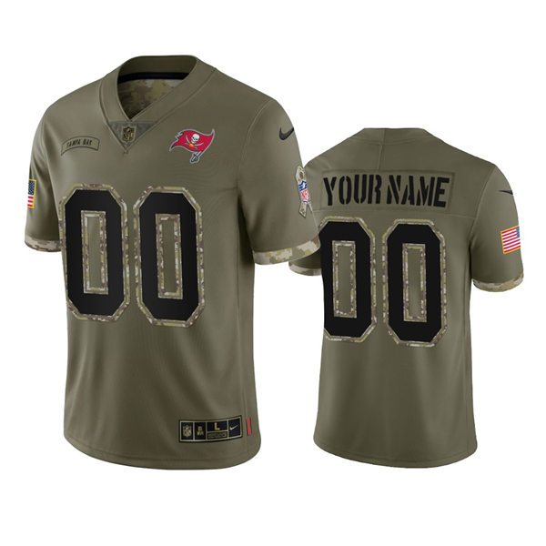 Mens Tampa Bay Buccaneers Custom Olive 2022 Salute To Service Jersey