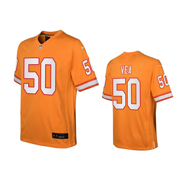 Youth Tampa Bay Buccaneers #50 Vita Vea Orange Throwback Game Jersey