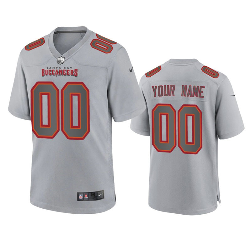 Mens Tampa Bay Buccaneers Custom Gray Atmosphere Fashion Game Jersey