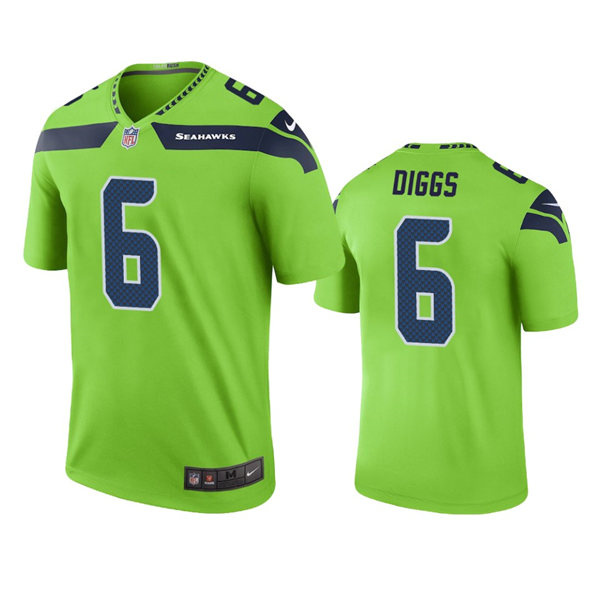 Men's Seattle Seahawks #6 Quandre Diggs Nike Neon Green Color Rush Limited Jersey
