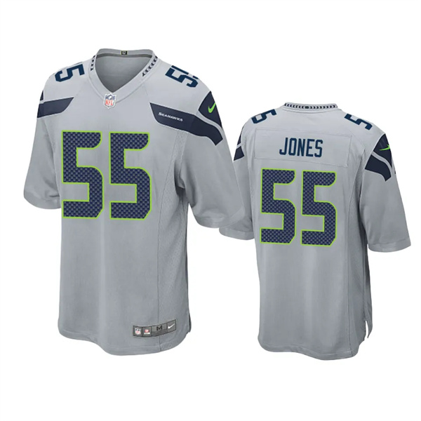 Men's Seattle Seahawks #55 Dre'mont Jones Nike Gray Alternate Vapor Limited Jersey