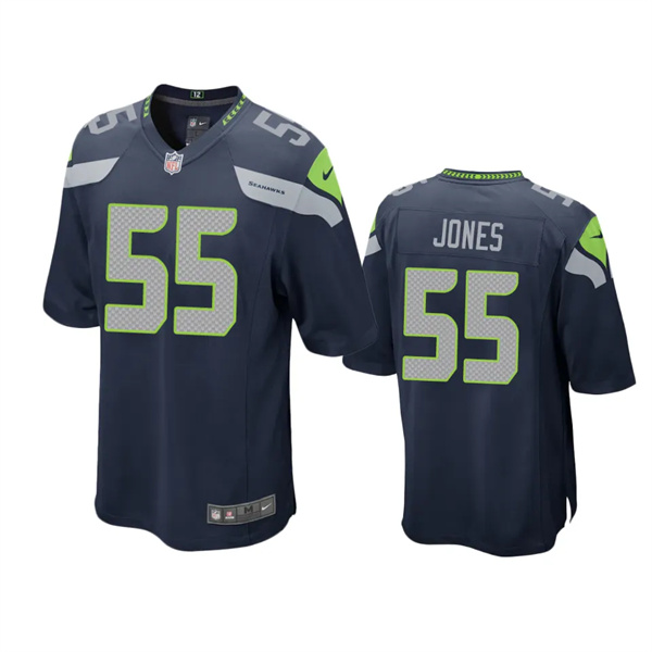 Men's Seattle Seahawks #55 Dre'mont Jones Nike Navy Team Color Vapor Limited Jersey