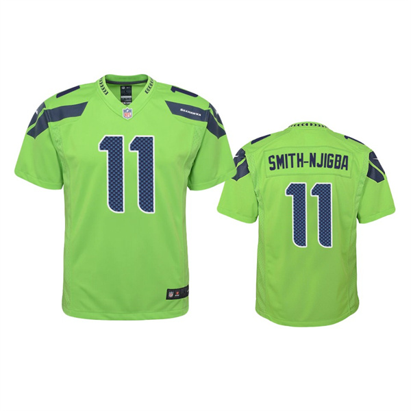 Youth Seattle Seahawks #11 Jaxon Smith-Njigba Nike Neon Green Color Rush Limited Jersey