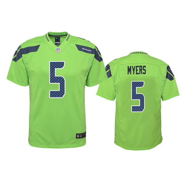 Youth Seattle Seahawks #5 Jason Myers  Nike Neon Green Color Rush Limited JJersey