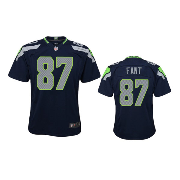 Youth Seattle Seahawks #87 Noah Fant Nike Navy Team Color Limited Jersey