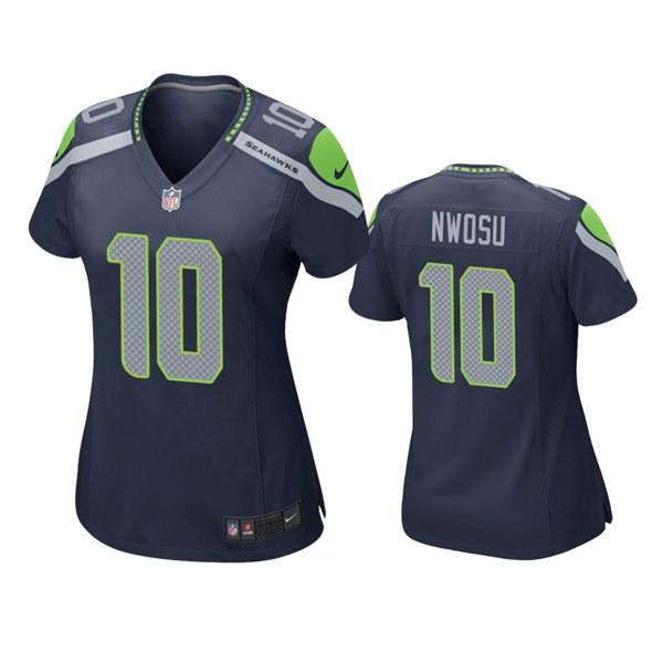 Women's Seattle Seahawks #10 Uchenna Nwosu Nike Navy Team Color Limited Jersey