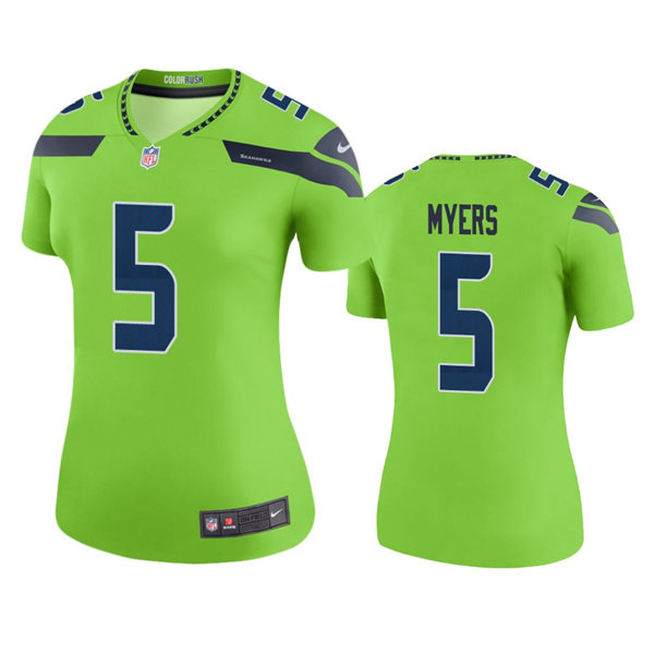 Women's Seattle Seahawks #5 Jason Myers Nike Neon Green Color Rush Limited Jersey