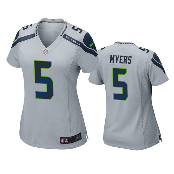Women's Seattle Seahawks #5 Jason Myers Nike Gray Limited Jersey