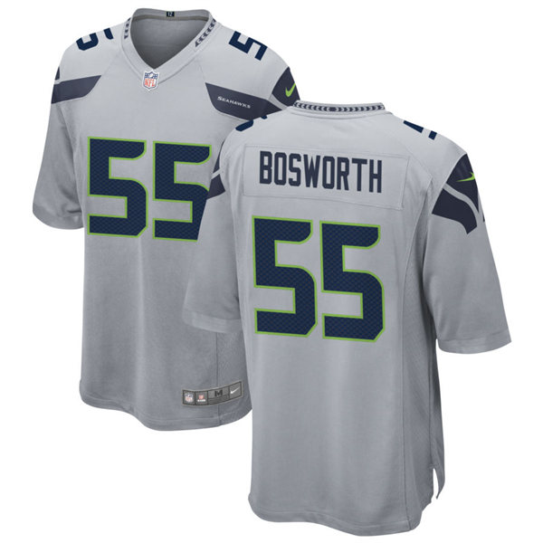 Men's Seattle Seahawks Retired Player #55 Brian Bosworth Nike Gray Alternate Vapor Limited Jersey