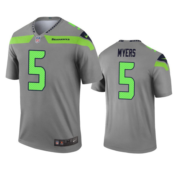 Men's Seattle Seahawks #5 Jason Myers Grey Nike Inverted Legend Jersey