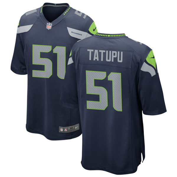 Men's Seattle Seahawks Retired Player #51 Lofa Tatupu Nike Navy Team Color Vapor Limited Jersey