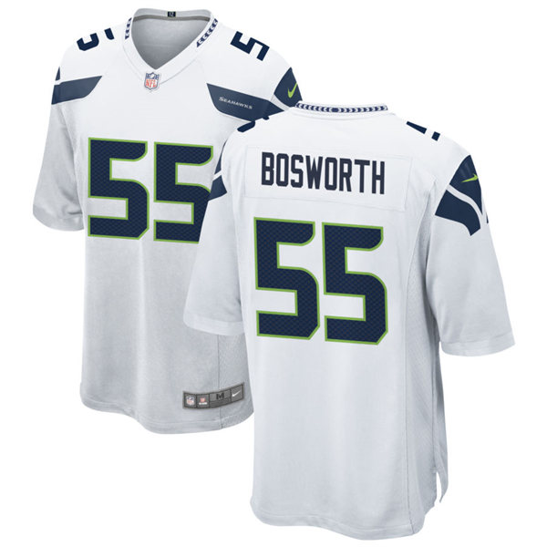 Men's Seattle Seahawks Retired Player #55 Brian Bosworth Nike White Vapor Limited Jersey