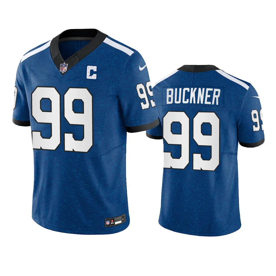 Mens Indianapolis Colts #99 DeForest Buckner Royal Indiana Nights Alternate Vapor F.U.S.E. Limited Jersey