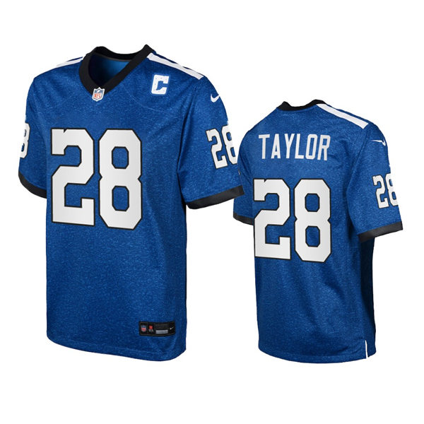 Youth Indianapolis Colts #28 Jonathan Taylor Royal Indiana Nights Game Jersey