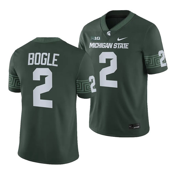 Mens Youth Michigan State Spartans #2 Khris Bogle 2023 Green Football Game Jersey