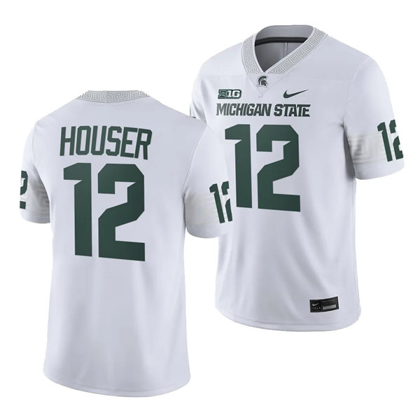 Mens Youth Michigan State Spartans #12 Katin Houser 2023 White Football Game Jersey