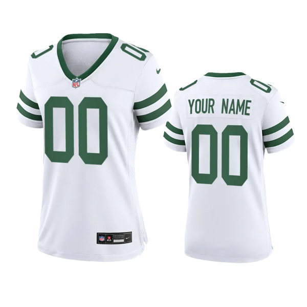 Women's New York Jets Custom Nike White Legacy Limited Jersey