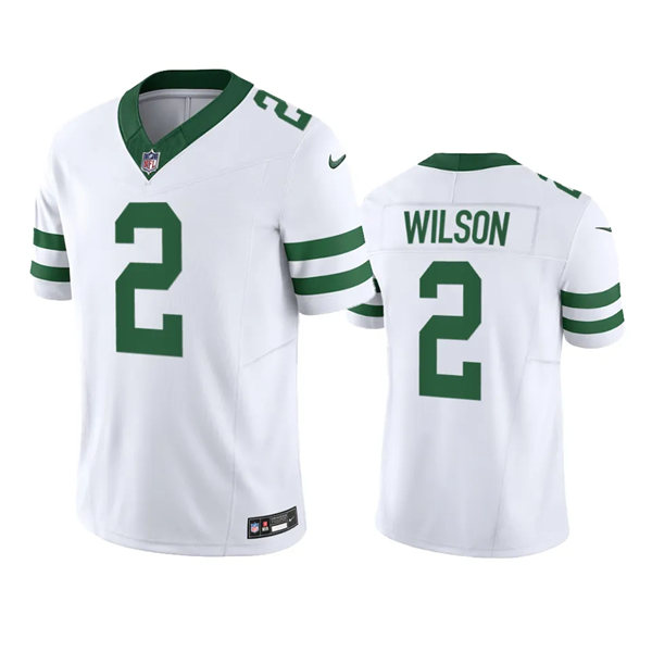 Mens New York Jets #2 Zach Wilson White Legacy Vapor Limited Jersey