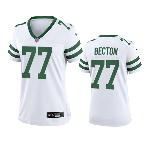 Women's New York Jets #77 Mekhi Becton White Legacy Limited Jersey