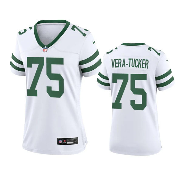 Women's New York Jets #75 Alijah Vera-Tucker White Legacy Limited Jersey