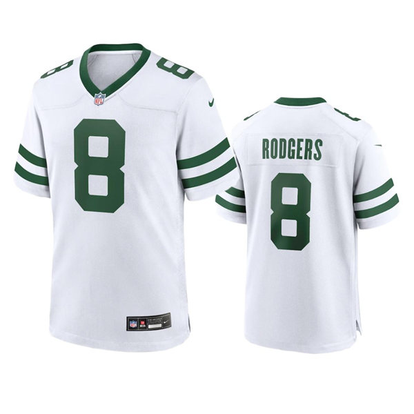 Youth New York Jets #8 Aaron Rodgers White Legacy Game Jersey