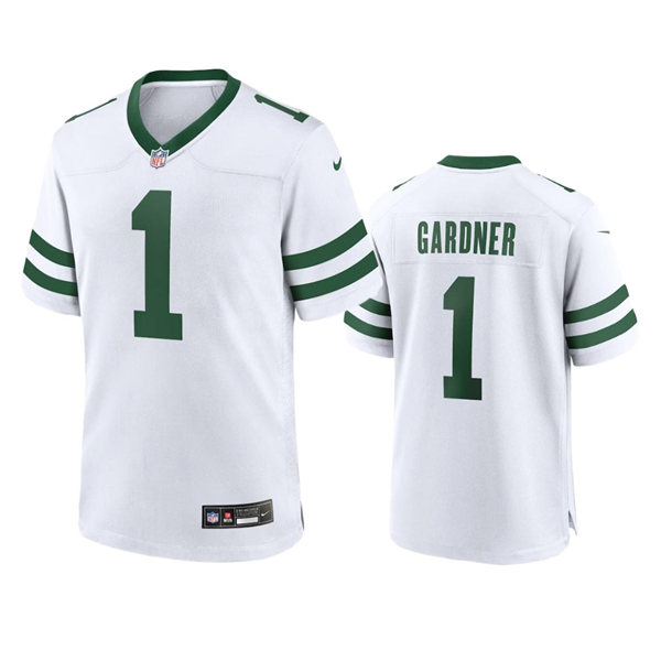 Youth New York Jets #1 Sauce Gardner White Legacy Game Jersey