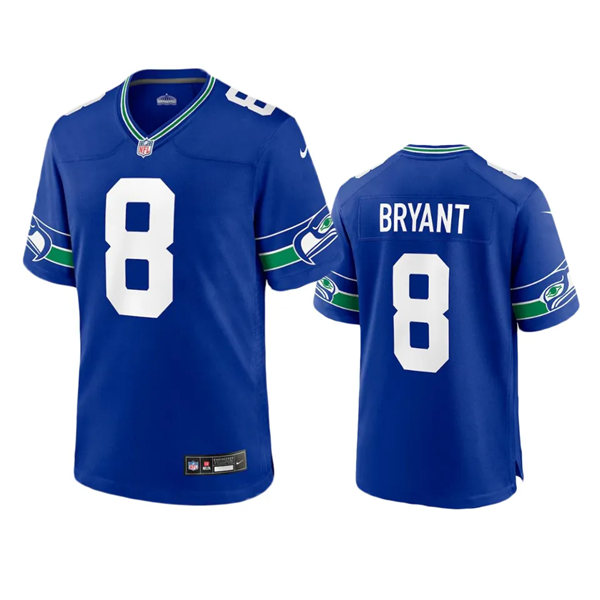 Mens Seattle Seahawks #8 Coby Bryant Royal 190s Retro F.U.S.E. Limited Jersey