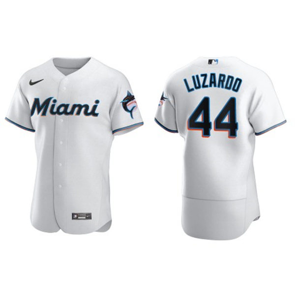 Mens Miami Marlins #44 Jesus Luzardo Nike White Home FlexBase Player Jersey