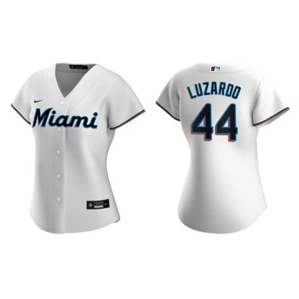 Womens Miami Marlins #44 Jesus Luzardo Nike White Home Replica Jersey