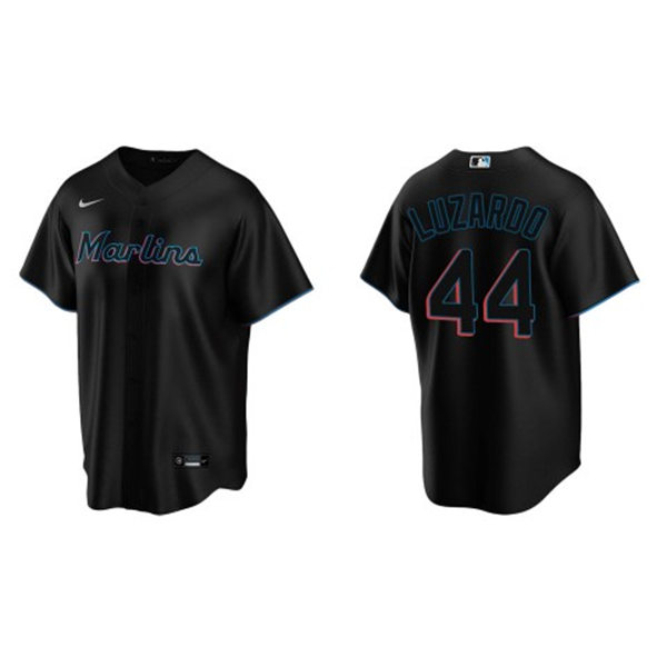 Youth Miami Marlins #44 Jesus Luzardo Nike Black Alternate Replica Jersey