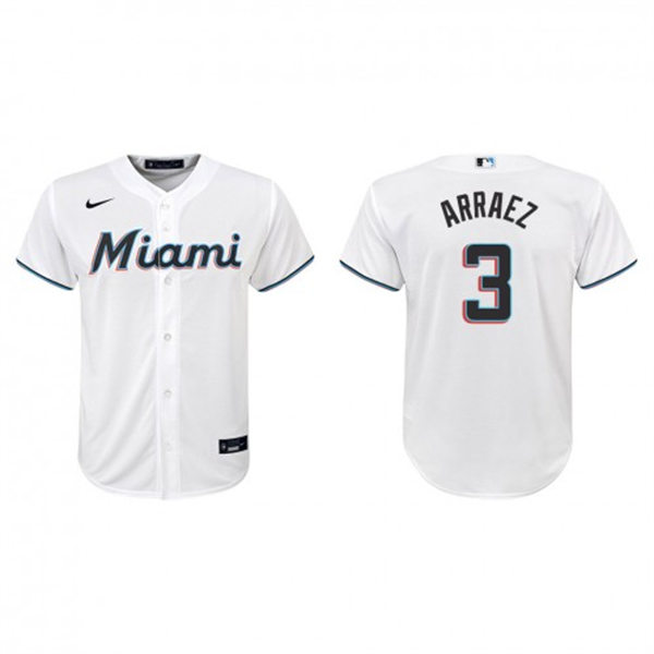 Youth Miami Marlins #3 Luis Arraez  Nike White Replica Home Jersey