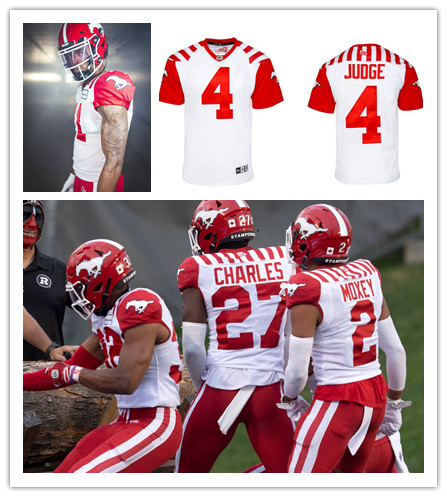 Men's Youth CFL Calgary Stampeders Custom 2023 White Away Jersey