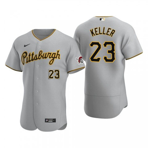 Mens Pittsburgh Pirates #23 Mitch Keller Nike Gray Road FlexBase Player Jersey