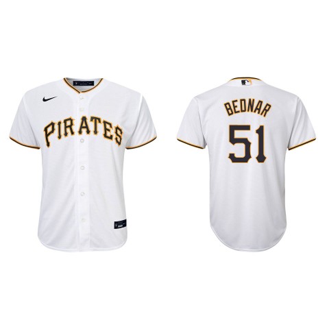 Youth Pittsburgh Pirates #51 David Bednar Nike White Home CoolBase Jersey