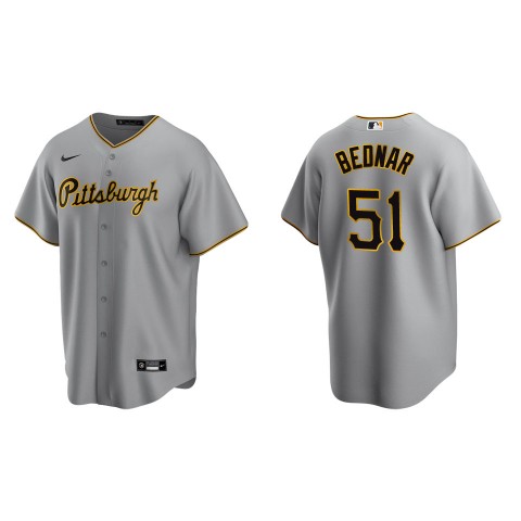 Youth Pittsburgh Pirates #51 David Bednar Nike Gray Road CoolBase Jersey