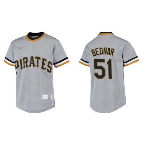 Youth Pittsburgh Pirates #51 David Bednar Nike Gray Pullover Cooperstown Collection Jersey