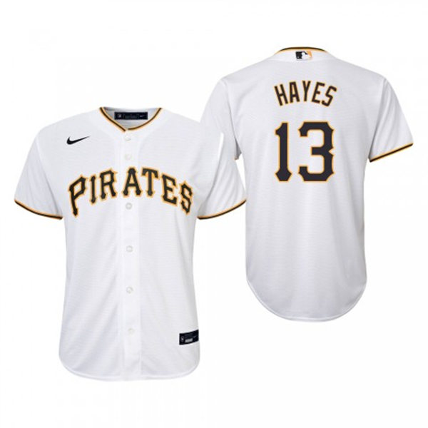 Youth Pittsburgh Pirates #13 Ke'Bryan Hayes Nike White Home CoolBase Jersey