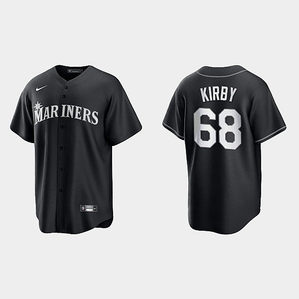 Mens Seattle Mariners #68 George Kirby Nike Black Collection Jersey