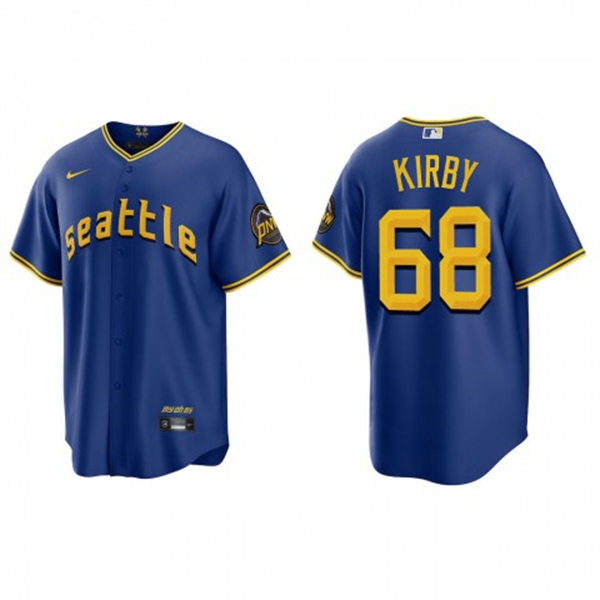 Mens Seattle Mariners #68 George Kirby Nike 2023 City Connect Authentic Jersey - Royal