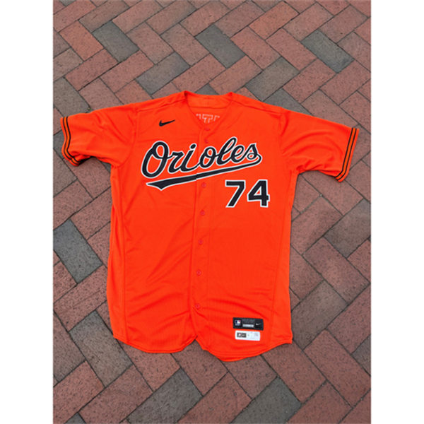 Mens Baltimore Orioles #74 Felix Bautista Nike Orange Alternate Flexbase Jersey