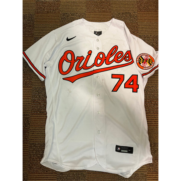 Mens Baltimore Orioles #74 Felix Bautista Nike Home White Flexbase Player Jersey